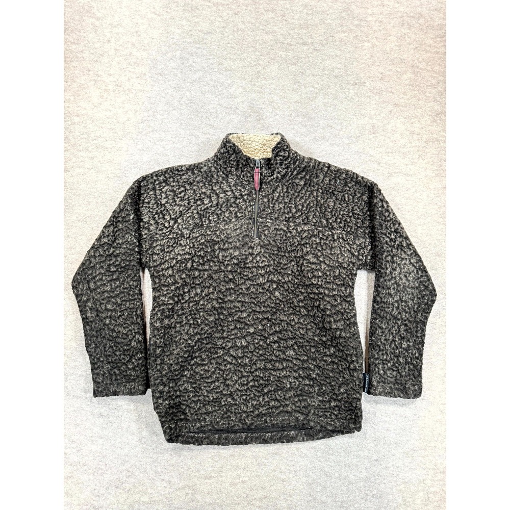Live Oak Brand Sweater Womens Small Black Sherpa Lined Quarter Zip Mock Neck